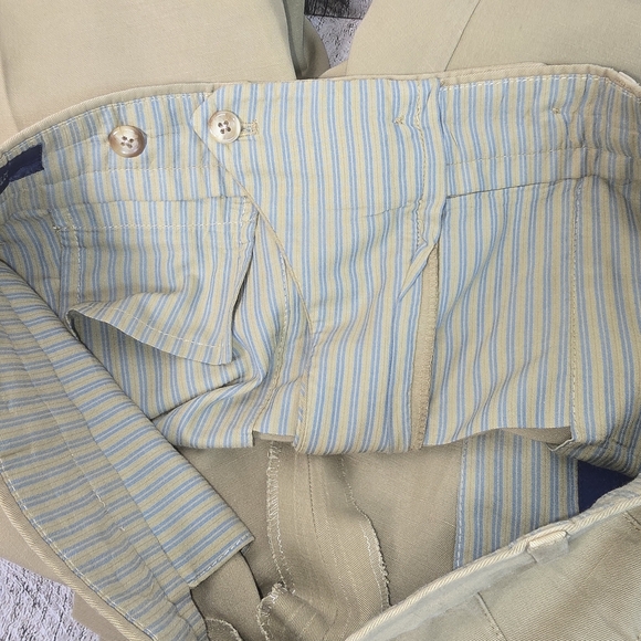 Incotex Men's Dark Khaki Chino Lino Linen Blend Quality Pants Mens 32 - Picture 9 of 9